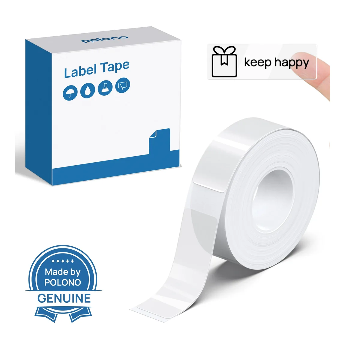 Polono label maker tape roll and packaging
