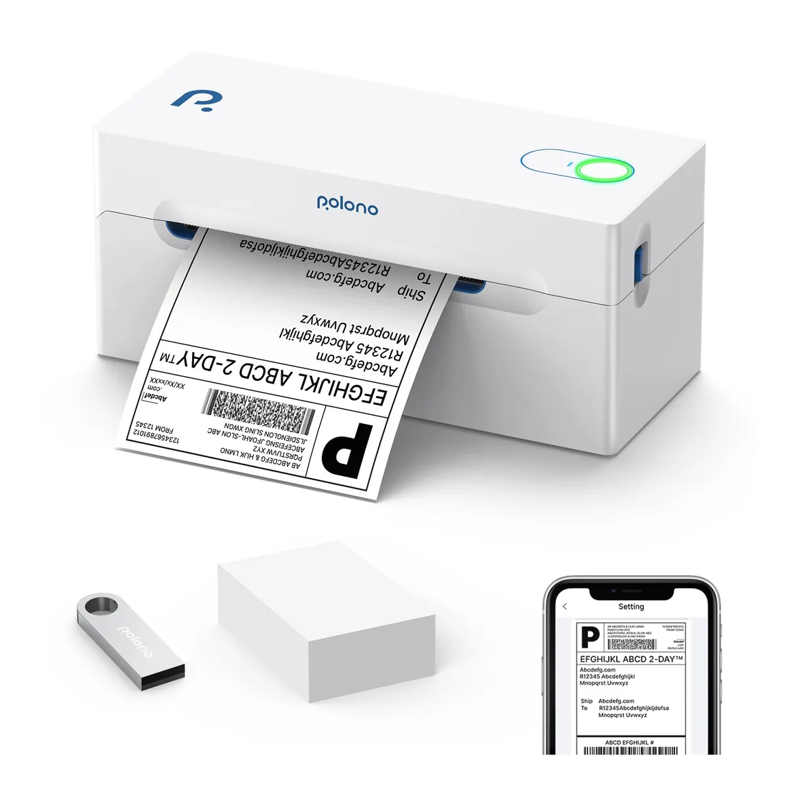 PL70E Bluetooth Shipping Label Printer by Polono