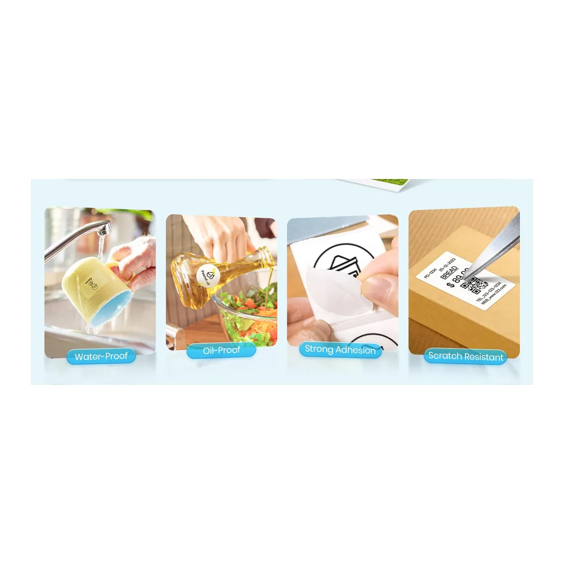 PM220S Thermal Label Rolls, 50 × 50 mm / Clear / 150 Labels