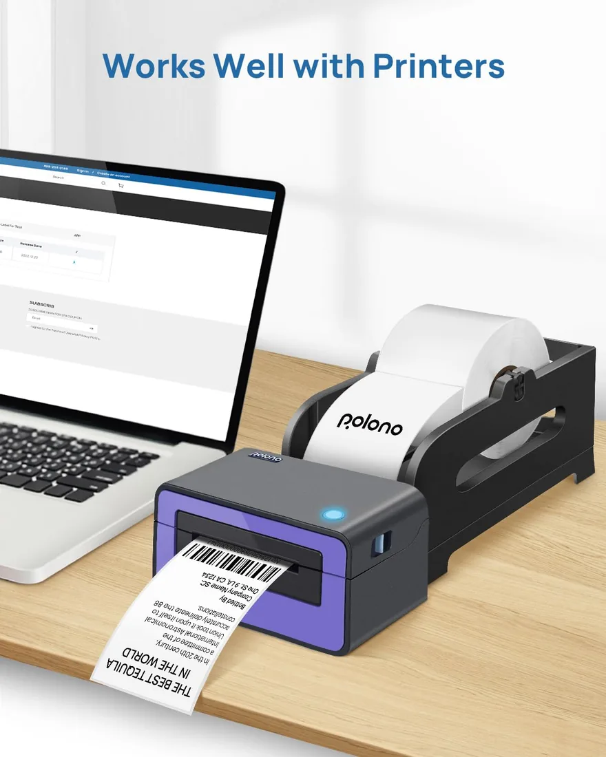 Thermal Label Holder: Black desktop format